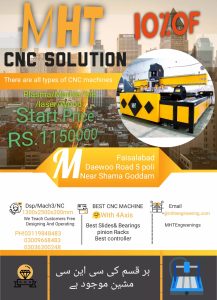 MHT ENGINEERING FAISALABAD NEW MODELS OF CNC MACHINES 2024